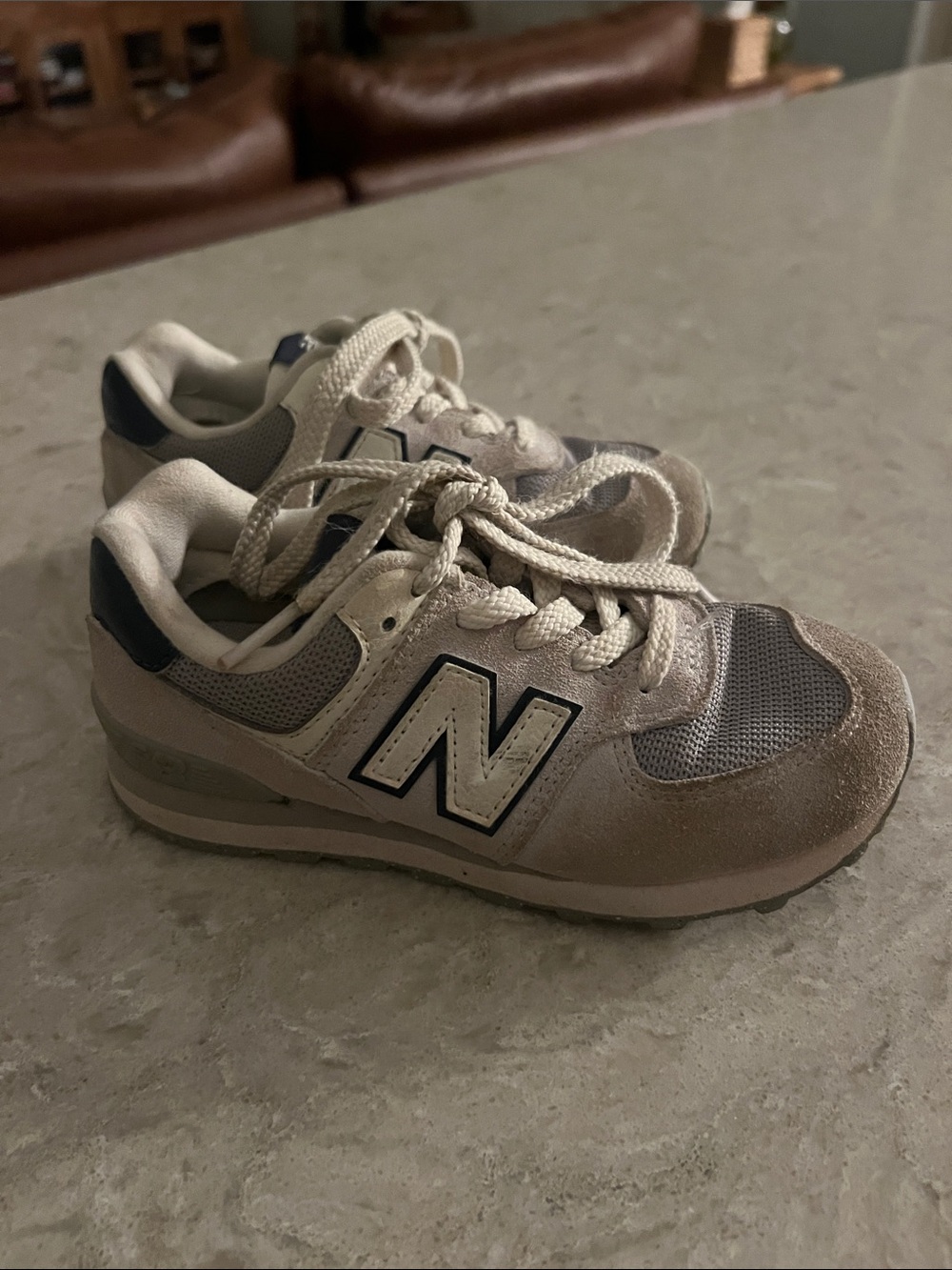 New Balance Kids Gray & Navy Lace-Up Sneakers